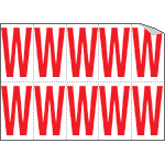 916W - Foglio n.10 etichette adesive B/R lettera W