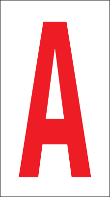 917A - Foglio n.1 etichette adesive B/R lettera A