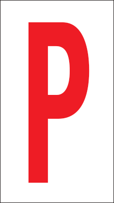 917P - Foglio n.1 etichette adesive B/R lettera P