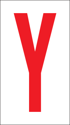 917Y - Foglio n.1 etichette adesive B/R lettera Y