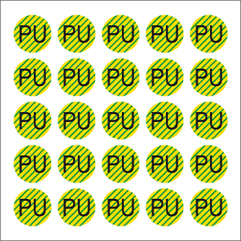 9186B - Foglio n.25 etichetta adesiva simbolo PU