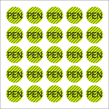 9187B - Foglio n.25 etichetta adesiva simbolo PEN