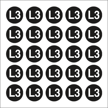 9191B - Foglio n.25 etichetta adesiva simbolo L3