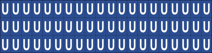 920U - Foglio n.60 etichette adesive B/B lettera U