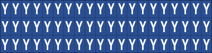 920Y - Foglio n.60 etichette adesive B/B lettera Y