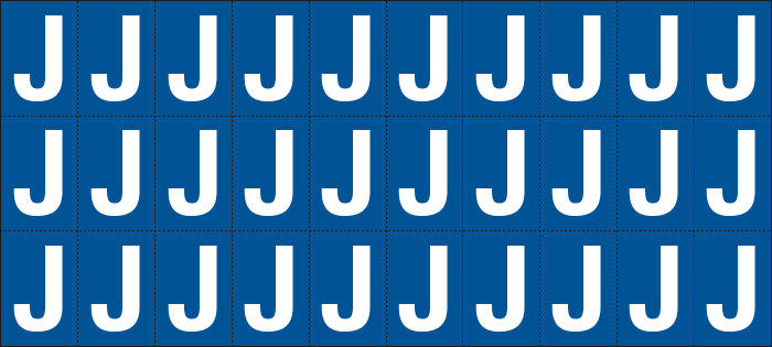 922J - Foglio n.30 etichette adesive B/B lettera J