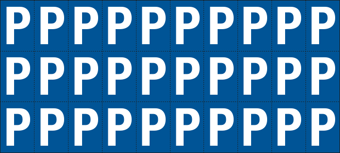 922P - Foglio n.30 etichette adesive B/B lettera P