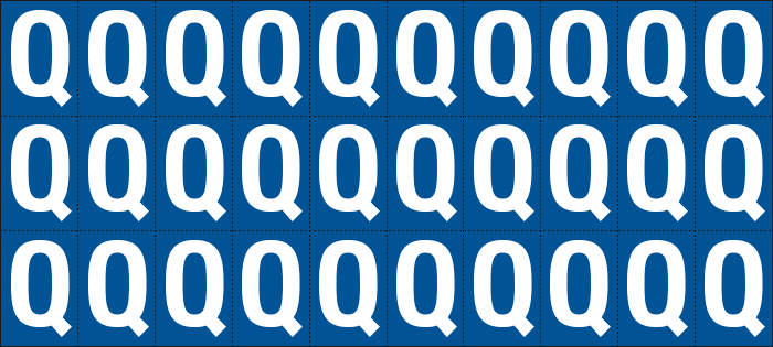 922Q - Foglio n.30 etichette adesive B/B lettera Q