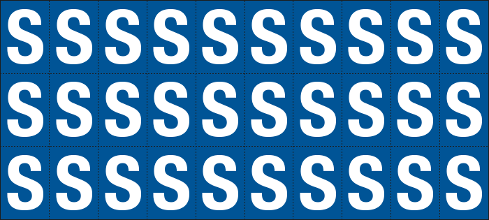 922S - Foglio n.30 etichette adesive B/B lettera S