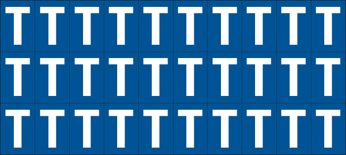 922T - Foglio n.30 etichette adesive B/B lettera T