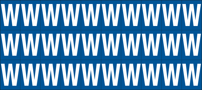 922W - Foglio n.30 etichette adesive B/B lettera W