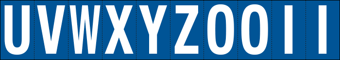 924UZ - Foglio n.10 etichette adesive B/B lett.da U a Z