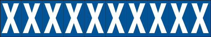 924X - Foglio n.10 etichette adesive B/B lettera X