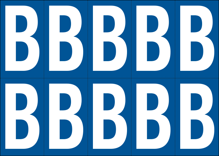 925B - Foglio n.10 etichette adesive B/B lettera B