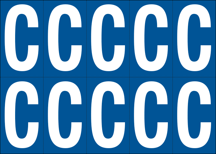 925C - Foglio n.10 etichette adesive B/B lettera C