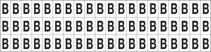 930B - foglio n.60 etic.aut. B/N lettera B