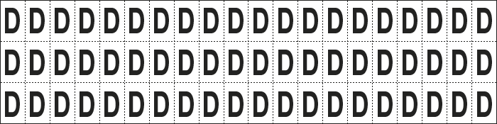 930D - foglio n.60 etic.aut. B/N lettera D