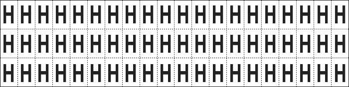 930H - foglio n.60 etic.aut. B/N lettera H