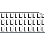 933L - Foglio n.30 etichette adesive B/N lettera L