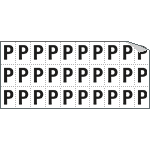 933P - Foglio n.30 etichette adesive B/N lettera P