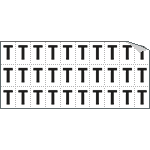 933T - Foglio n.30 etichette adesive B/N lettera T