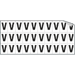 933V - Foglio n.30 etichette adesive B/N lettera V