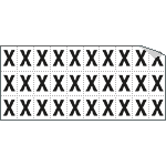 933X - Foglio n.30 etichette adesive B/N lettera X