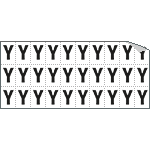 933Y - Foglio n.30 etichette adesive B/N lettera Y
