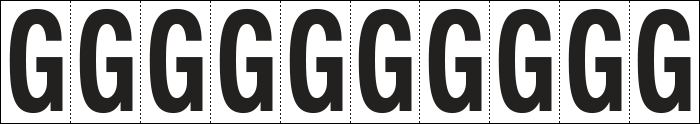 934G - Foglio n.10 etichette adesive B/N lettera G