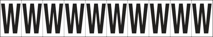 934W - Foglio n.10 etichette adesive B/N lettera W