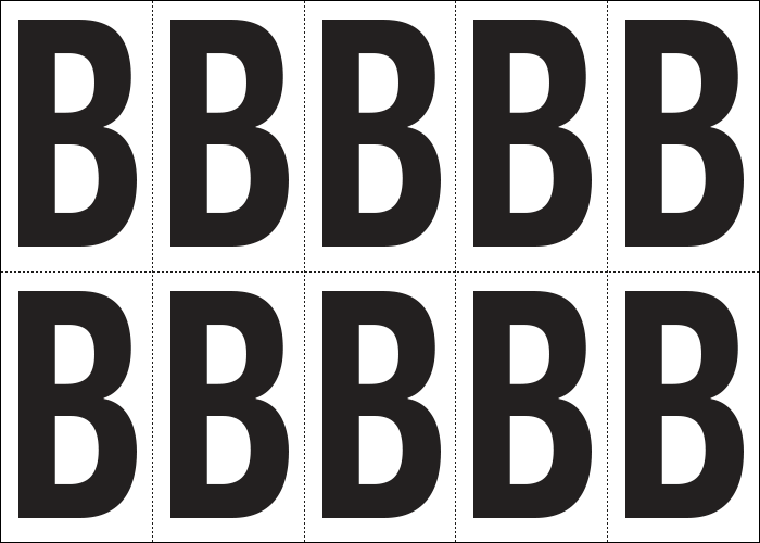 935B - Foglio n.10 etichette autoadesive B/N lettera B