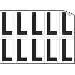 936L - Foglio n.10 etichette autoadesive B/N lettera L