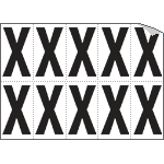 936X - Foglio n.10 etichette autoadesive B/N lettera X