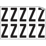 936Z - Foglio n.10 etichette autoadesive B/N lettera Z