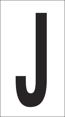 937J - Foglio n.1 etichetta autoadesiva B/N lettera J