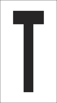 937T - Foglio n.1 etichetta autoadesiva B/N lettera T