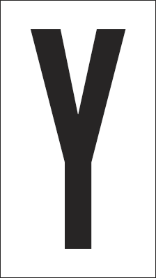 937Y - Foglio n.1 etichetta autoadesiva B/N lettera Y