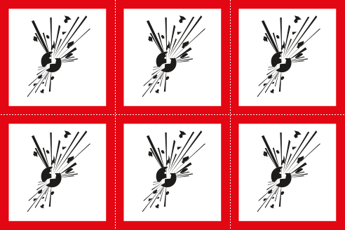 9421A - Foglio n. 6 etichette adesive esplosivi