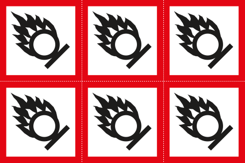 9423A - Foglio n. 6 etichette adesive comburente