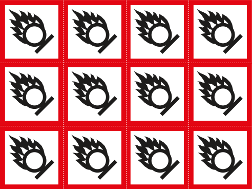 9423B - Foglio n.12 etichette adesive comburente