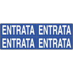 9601BB - Foglio n. 4 etichette adesive fondo blu ENTRATA