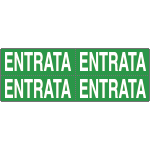 9601BG - Foglio n. 4 etichette adesive fondo verde ENTRATA