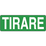 9603AG - Foglio n. 1 etichette adesive fondo verde TIRARE
