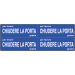 9605BB - Foglio n. 4 etichette adesive fondo blu CHIUDERE