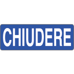 9606AB - Foglio n. 1 etichette adesive fondo blu CHIUDERE