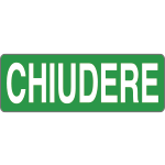 9606AG - Foglio n. 1 etichette adesive fondo verde CHIUDERE