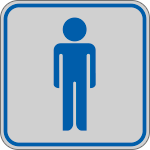 9642A - Etichetta argento simbolo TOILETTE UOMO