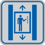 9657B - Etichetta argento simbolo ASCENSORE
