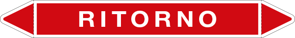 99701D - etichetta per tubazioni fondo rosso RITORNO