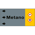 99A231NES - etichetta fondo grigio " METANO" sinistra